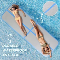 Air Tumble Track Inflatable Mat with Electric Pump - 6ft/10ft/13ft/16ft/20ft, 4in & 8in Thickness - Durable PVC Drop-Stitch Gymnastics Mat for Home, Pool, Beach and Park(m-5)