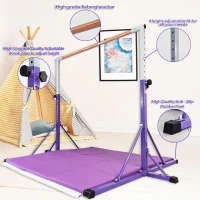 5FT/6FT Kids Adjustable Gymnastics Bar – Horizontal Training Bar for Ages 5–20, Height Range 35.4""–59"" / 45""–71"", 500 lb Max, Home Use(m-2)