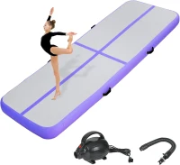 Inflatable Air Track for Gymnastics & Training — 6, 10, 13, 16 or 20 ft; 4in/8in Thickness with Electric Pump — Suitable for Home Workouts, Cheer, Yoga, Beach & Pool(m-1)