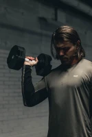 NÜOBELL Adjustable Dumbbell Pair — Easy-Twist 2024/25 Model, Selectable 5–50 lb or 5–80 lb(m-8)