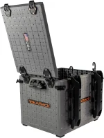 YakAttack BlackPak Pro 13in x 16in Kayak Fishing Crate – Battleship Grey, 4 TetherTube Rod Holders | Lightweight Durable Customizable(m-3)