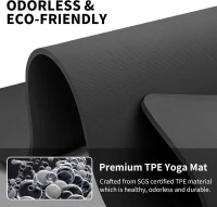 Hatha Extra-Long TPE Yoga Mat 79"" x 40"" x 1/2"" - Thick, Non-Slip Exercise Mat for Yoga, Pilates & Home Workouts(m-5)