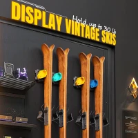 Skifavs Ski & Snowboard Wall Rack - Fits Any Ski/Board, Damage-Free Storage, Yellow (6-Pack)(m-5)