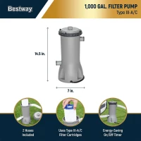 Bestway Steel Pro MAX 2-Pack Above-Ground Round Pool Set — 14 ft x 48 in Metal Frame with 1,000 Filter Pump, Ladder & Cover(m-5)