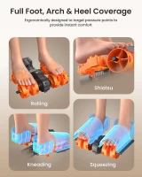 RENPHO 2026 Upgraded Heated 3D Shiatsu Foot Massager with Wireless Remote — Full-Cover Air Compression & 360° Rolling Therapy, Fits Up to US Size 13 (Black)(m-2)