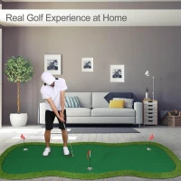 Chriiena Large Professional Putting Green Mat — High‑Density Artificial Turf with Moveable Cups & Slope Pad for Indoor and Outdoor Practice(m-2)