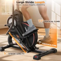 YOSUDA 3-in-1 Elliptical Trainer – Elliptical, Cardio Climber & Stair Stepper with 45° Incline, 15.5"" Stride, 16 Resistance Levels and Quiet Magnetic System(m-8)