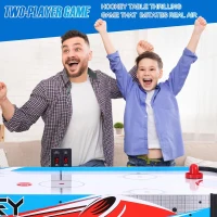 48"" Foldable Air Hockey Table - Indoor Arcade Game with Electronic LED Scoring, 2 Pucks & 2 Pushers - Family Game Room for Adults and Kids(m-2)