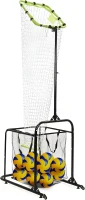 Volleyball Setter Training System — Adjustable Setter Net with Multiple Angles & Heights, Wheels and Ball Collection Bag(m-1)