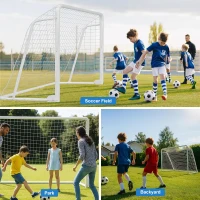 MOPHOTO Foldable Soccer Goals (6x4/8x6/10x6.5/12x6/16x7/18.5x6.5/21x7/24x8 ft) – 10x6.5 ft Collapsible Backyard & Training Goal for Teens & Adults(m-5)