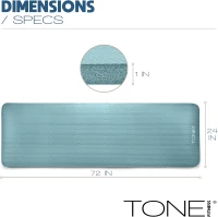 Tone Fitness One-Inch High-Density Yoga Mat | Extra-Thick Non-Slip Exercise Mat with Carry Strap (24"" x 72"") | Multiple Options(m-4)