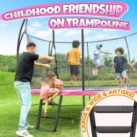 BCAN Outdoor Trampoline with Net Enclosure and Ladder — 8/10/12/14/15/16FT Recreational Trampoline, ASTM Approved for Kids & Adults(m-7)