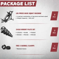 RitFit Versatile Leg Press & Hack Squat System with Weight Plate Set, Linear Bearing Mechanism and Plate Storage Posts for Full Lower-Body Workouts(m-2)