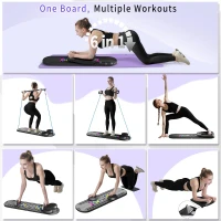 Foldable Pilates Reformer Board Set by ORWIPO — Portable Multi-Function Pilates Machine with Timer, Resistance Bands, Ab Balance & Accessories(m-3)