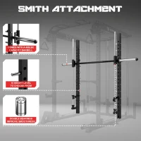 GOIMU S1-V4 Smith Machine Power Cage — 2000 lb Capacity All-in-One Squat Rack with Cable Crossover System and Multiple Attachments(m-6)