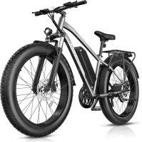Funhang Electric Bike for Adults - Peak 1000W Ebike, 26"" Fat Tire Mountain Bike, 25 MPH, 60 Mile Range, 48V 13Ah Battery, Rear Rack, Front Suspension, 7-Speed, UL 2849 Certified(m-1)