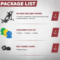 RitFit Adjustable Leg Press & Hack Squat Machine with Weight Plate Set - Professional Home Gym Equipment with Linear Bearings, Dedicated Lower-Body Trainer and Vertical Plate Storage(m-2)