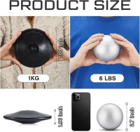 Deekin 2-Piece Training Set — 1 kg Rubber Discus + 6 lb Shot Put (Black) for School Track & Field Practice(m-3)