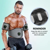 NEWPINE Powered Muscle Stimulator Fitness Belt — Grey(m-4)