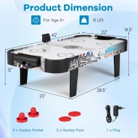 KOTEK 42"" Air Hockey Arcade Table with 12V Fan Motor, LED Scoreboard, 2 Pushers & 2 Pucks — Tabletop Game for Kids and Adults(m-7)