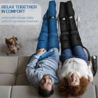 Air Compression Leg Massager with Heat — Full Leg (Foot to Thigh) Compression Therapy for Varicose Veins, Muscle Fatigue, Cramps, Swelling & Edema — Gift for Mom, Dad, Men & Women(m-5)