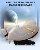 Oversize 4D Full-Body Massage Chair - Zero Gravity Recliner with 135cm SL-Track, O2 Ionizer, Motorized Calf Extension, Kneading, Yoga Stretch, Back Heating, 20 Modes (Ivory)(m-6)