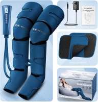 Air Compression Leg Massager with Heat — Full Leg (Foot to Thigh) Compression Therapy for Varicose Veins, Muscle Fatigue, Cramps, Swelling & Edema — Gift for Mom, Dad, Men & Women(m-8)