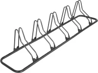 CyclingDeal Adjustable Floor Bike Stand for up to 6 Bikes | Indoor Garage Rack with Dual Holding Plates, Linked Holders & Broad Wheel Compatibility(m-1)