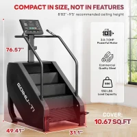 T1 Commercial-Grade Stair Climber Stepper Machine with 15 Resistance Levels, LED Screen and 550 LBS Capacity(m-8)