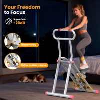 HXD-ERGO Foldable Stair Climber with Adjustable Handlebar, 6-Level Resistance Stair Stepper, Quiet Home Workout Machine(m-6)