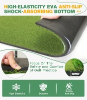 Dual-Turf 5x4 ft Golf Practice Mat — Upgraded Alignment Lines (2025) for Approach Angle & Balance, Indoor/Outdoor Hitting Surface(m-4)