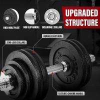 Yes4All Old-School Adjustable Dumbbell Pair with Loadable Plates & Star Lock Collars, 40–200 lb Capacity(m-4)