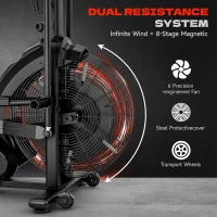Air Bike with Magnetic & Air Resistance, Dual-Action Fan Bike with APP Connectivity, Dual-Action Handlebars and 350 lb Capacity(m-3)