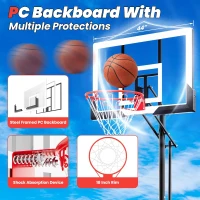 AWII SPORT 44"" Portable Basketball Hoop — Height Adjustable 4.8–10 ft, Outdoor/Indoor Goal System for Kids, Teens & Adults(m-2)