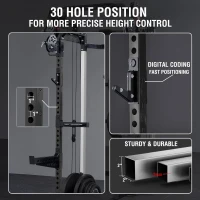 Mikolo HR05 2000LB Power Cage with Independent Dual Pulley System — Multi-Function Home Gym Rack & Cable Crossover(m-5)