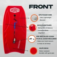 MOREY Cruiser 42.5"" Original Bodyboard (2025 Model) – HDPE Slick Bottom, IXLPE Deck(m-2)