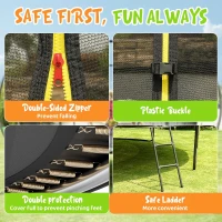 GIGU Recreational Trampoline (10FT–16FT) with Enclosure Net, Ladder and Anti-Rust Coating — ASTM Certified Outdoor Trampoline for Kids & Adults(m-7)