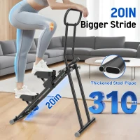 Foldable Vertical Climber Stair Stepper – Compact Home Cardio Machine with Adjustable Handle (46/48/50in) and Anti-Slip Pedals, Supports 310lbs(m-7)