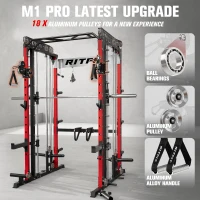 RitFit M1 / M1 Pro Smith Machine with Cable Crossover — Multi-Function Power Cage Package for Home Gym(m-4)