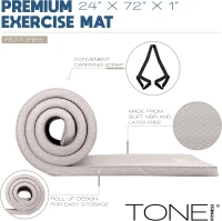 Tone Fitness 1-Inch High-Density Yoga & Pilates Mat with Carrying Strap — 24"" x 72""(m-3)