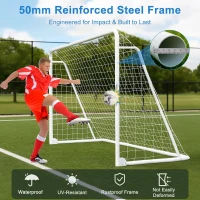 MOPHOTO Foldable Soccer Goal — Multiple Sizes (6x4, 8x6, 10x6.5, 12x6, 16x7, 18.5x6.5, 21x7, 24x8) for Backyard Training & Adult/Teen Practice(m-2)