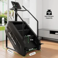 DELAVIN Commercial-Style Stair Stepper with LED Screen, 15 Speed Levels (24–164 SPM), 440 lb Capacity Stepmill for Cardio and Lower-Body Training (FBA)(m-6)