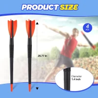 Wettarn 4-Pack 300 g Youth Training Javelins – Soft Plastic with Elastomer Tip, Disassemblable 68 cm Practice Throws(m-3)