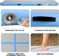 Air Tumble Track Inflatable Mat with Electric Pump - 6ft/10ft/13ft/16ft/20ft, 4in & 8in Thickness - Durable PVC Drop-Stitch Gymnastics Mat for Home, Pool, Beach and Park(m-2)