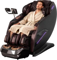 4D SL-Track Full-Body Shiatsu Massage Chair Recliner with Zero Gravity, Core Heating, 20 Techniques, 10 Modes, Deep Yoga Stretch, Foot Rollers, AI Voice, Touchscreen & Wireless Charging(m-1)