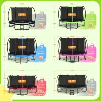 BCAN Outdoor Trampoline with Enclosure & Ladder — Available in 8ft/10ft/12ft/14ft/15ft/16ft — ASTM F381-16 Certified Recreational Trampoline for Kids and Adults(m-4)