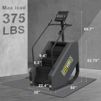 Fitvids Commercial Stair Stepper Machine - Continuous Stair Climber with 15 Resistance Levels, LED Display, Heavy-Duty Home Gym Cardio & Lower-Body Trainer(m-2)