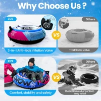 ZIZZ 48-inch Heavy-Duty Inflatable Snow Tube with Premium Canvas Cover — Kids & Adults(m-7)