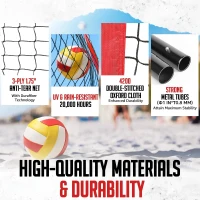 20ft Volleyball Training Net – Portable Freestanding Practice System, Height-Adjustable with Carry Bag for Backyard & Indoor Drills(m-5)