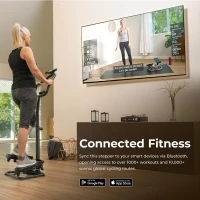 Sunny Health & Fitness Twist Stepper with Handlebar — Compact Low-Impact Cardio Stepper with Bluetooth App Connectivity(m-6)